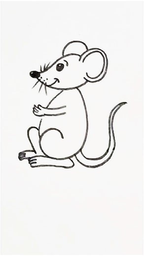 Mouse Drawing Easy | Rat Ki Drawing Step by Step | how to draw a mouse | Chuhe ki drawing #shorts