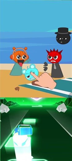 🧠 Sprunki Puzzle Head Challenge! 😂🔥 Can He Solve It? | Tiles Hop Style Animation #shorts