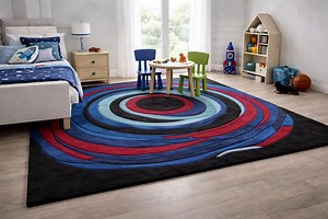 Abstract Geometric Round Rug, Colorful Concentric Circle Design - Etsy Australia