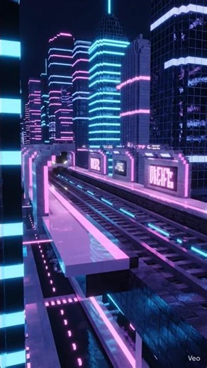 I Built a Futuristic Metro City in Minecraft | Cyberpunk Subway #shorts