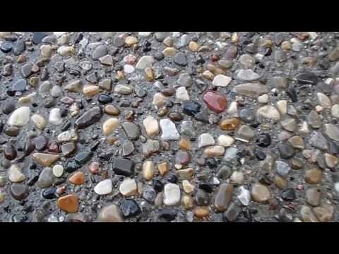 Exposed aggregate concrete patio