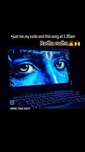 just me, my code and this song at night 1:30am🙇🦚🙌#love #radharani #barsana