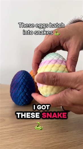 Got these snake eggs for my nephew and was honestly impressed by the details. They hatch into flexible, 3D-printed snakes with a surprisingly realistic look and smooth movement. I grabbed the pack with four different colors and they’ve been great as a fidget and a fun little gift idea. Perfect for kids, stocking stuffers, or anyone who loves tactile toys. #GiftIdeas #FidgetToy #KidsGifts #TikTokShopFinds #StockingStuffer