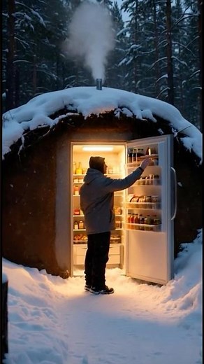 I Built a Natural Refrigerator Under the Snow! ❄️🍎