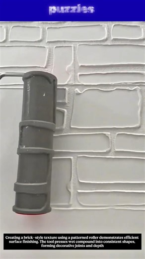Satisfying Brick Pattern Texture Roller | Wall Finishing Magic #Shorts