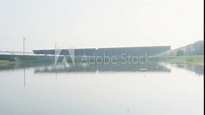 Blue Solar panel, Photovoltaic rows array of ground mount system Installation, Solar power plant, Solar farm, Alternative source of electricity, Power plant, alternative electricity source - concept