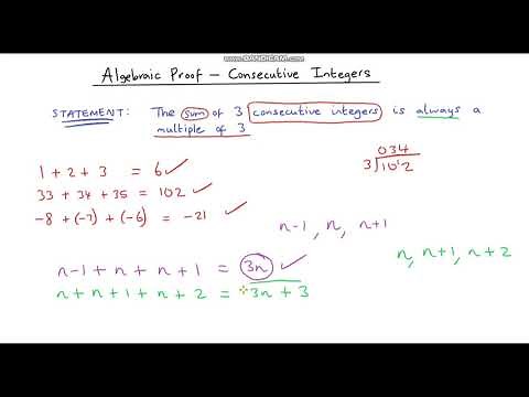 Algebraic Proof - The Sum of Three Consecutive Integers is Always a Multiple of 3