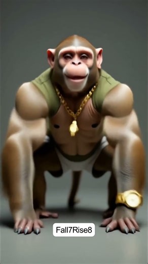 AI Monkey funny Pushups#monkeyai #fall7rise8 #monkeygym