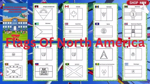North American Flags Coloring Pages | Geography Learning (PDF) - Etsy UK