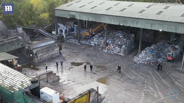 Human remains are found in a skip at waste recycling plant