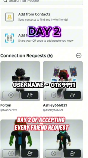DAY 2 OF ACCEPTING EVERY FRIEND REQUEST 🤩 | #shorts #viral #roblox