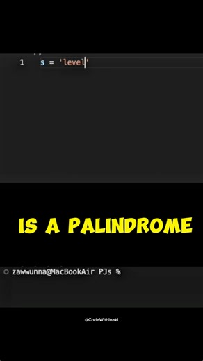 Check Palindromes in One Line | Python Trick #shorts