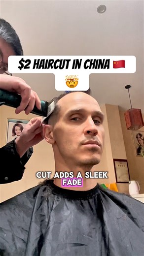 The scariest barber shop in China? Totally worth it! #china #barber #barbershop