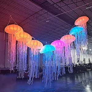 Amazon.com: 8.2 ft Inflatable LED Color Changing Hanging Jellyfish Light Balloon Advertising Party Decoration (3 pcs) : Patio, Lawn & Garden