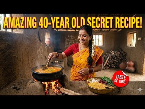1980s Village Style Toor Dal Cooking | Traditional Indian Dal Recipe on Firewood Stove#tinycooking