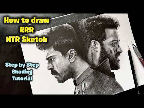 How to draw RRR NTR Sketch Step by Step // Shading tutorial for beginners