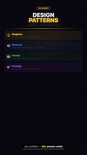 4 Design Patterns Every Dev Must Know #Shorts