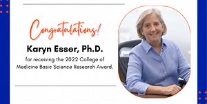 Karyn Esser, Ph.D. awarded the 2022 College of Medicine Basic Science Research Award »  Department of Physiology and Aging » College of Medicine » University of Florida