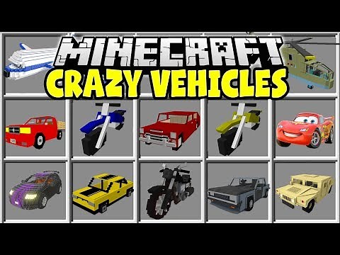 Minecraft CRAZY VEHICLES MOD | DRIVE AROUND IN CARS, PLANES, HELICOPTERS & MORE!!
