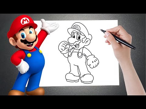 COMO DESENHAR O SUPER MARIO do FILME - Passo a Passo Simples e Fácil