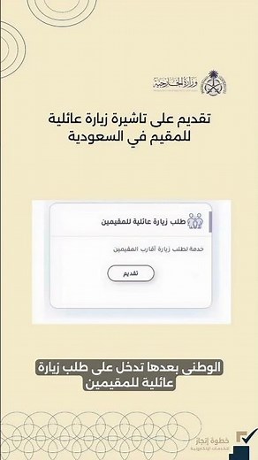 طريقة تقديم طلب زيارة عائلية للمقيمين في السعودية 2026 - شرح مستند التأشيرة