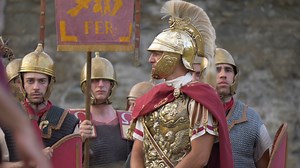 Roman Legionary Soldier During Reenactment Stock Footage SBV-323524106 - Storyblocks