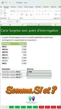Découvrez la puissance de la fonction SOMME.SI et point d’interrogation dans Excel ! #excel