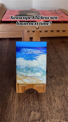 I’m learning how to paint sea. Maybe less foam next time. Artist trading card I used @winsorandnewton acrylic paints on @Strathmore Artist Papers watercolour atc card #art #artist #artistontiktok #arttok #painting #paints #acrylicpainting #seascape #seascapepainting #wiganartist #tinyart #letsgo #beach #tiktokart #smallbiz #atc #artisttradingcard #tradingcards #hobbies #etsyseller #viraltiktoks #trending