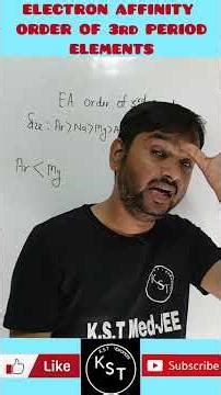 periodic classification of elements class 11 | electron affinity order #neet2026 #kvsir #kstmedjee