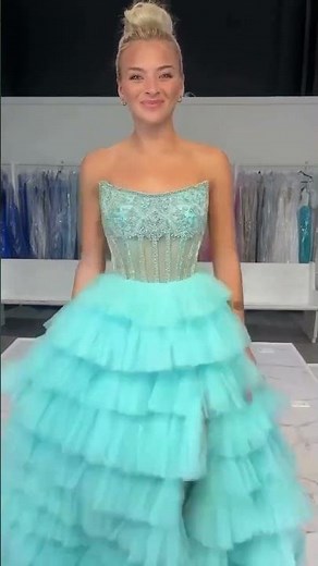 👑 Turquoise Pageant Dress That Turns Heads 💫 | Slit, Ruffles & Royal Energy
