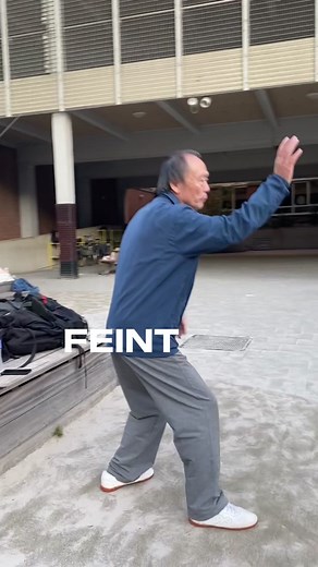 Fight Strategy- Feint Tactic - Blinding Your Opponent This move from Tongbei kung fu called Dan Shou (掸手）is used to blind or distract the opponent to create an opening. It is the kung fu equivalent of a feint in boxing. Feints or “feeler” punches are often used to test an opponent’s defenses and gauge their reaction time. What’s interesting about this move is that the thwack should come from the whole body rising suddenly while staying rooted to the ground. It should be lightning fast and catch 