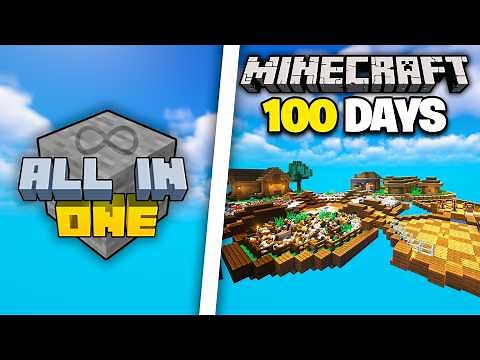 I Survived 100 Days in ALL IN ONE Modded One Block in Minecraft...