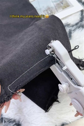 I can't believe how convenient this sewing machine is#HandyHelper #SewingOnTheGo #NoMoreTailorBills #DIYEasy #LifeHack