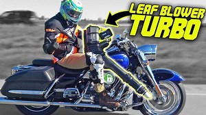 Dude Tries To Supercharge His Harley-Davidson With A Leaf Blower