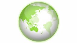 3D glossy Planet Earth Rotation Animation. Globe Spinning Seamless...