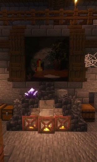 Simple Fireplace for your interior #Minecraft #minecraftbuilding #minecraftinterior