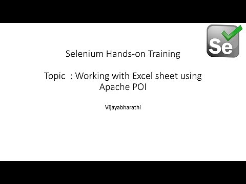 Working with Excel sheets using Apache POI libraries