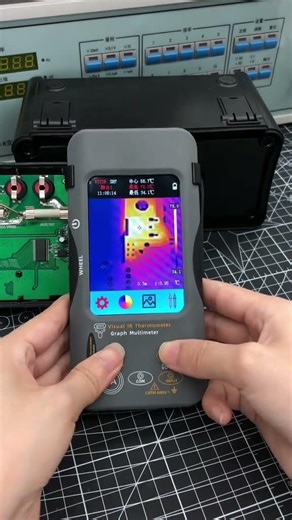Check the circuit board with a #thermalimagingcamera