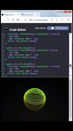 CSS Light Sphere Infinity Animation #shorts
