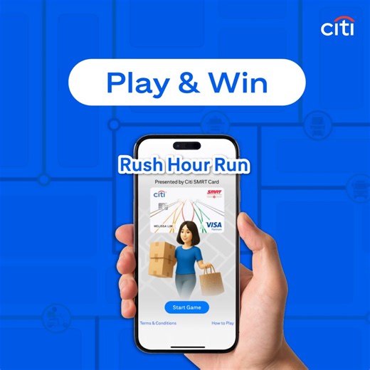 From last-minute grocery shopping to catching the train, you’re already a pro at beating the clock. So, here’s your challenge: Join the Rush Hour Run game, presented by Citi SMRT Card. ⏱Score 100 points in 1 minute to win! The game is open to everyone, and you can play as many times as you like, giving you plenty of chances to win rewards like S$20 vouchers from Lazada and online promo codes from ZALORA, Ryan’s Grocery and many more, redeemable with any Citi Credit Cards. Don’t wait – rewards ar