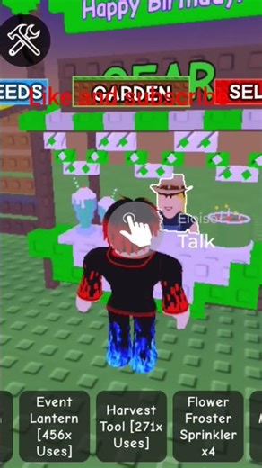 feeding Eloise cake for her birthday day#grow a garden#gag#roblox#birthday#jandel