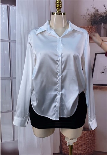 Silky Button-Down Shirt for Office and Weekend Style