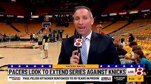 Watch News 8's Andrew Chernoff from Gainbridge Fieldhouse, where the Indiana Pacers on Friday night will go up against the Knicks in Game 6 of the NBA Eastern Conference playoffs. | WISH-TV