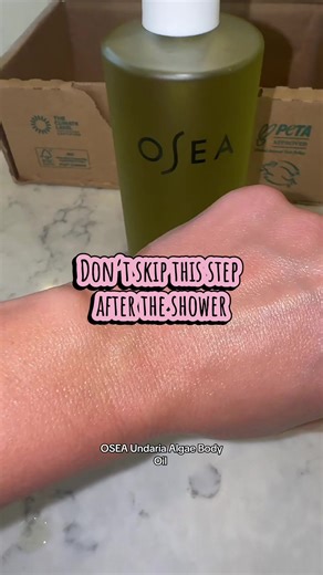 osea body oil for my glowing skin routine. Makes my skin feel luscious and soft. #tikTokMadeMeBuyIt #glowingskin #bodycareroutine #selfcare #cleanbeauty