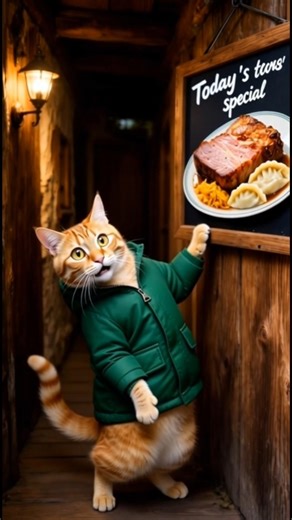 Cijua the cat 🐱 and the daily specials at the alpine hut restaurant