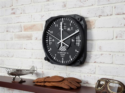 Pilot Altimeter Clock | Aviation Instrument Decor | Aircraft Man Cave Gift - Etsy Canada