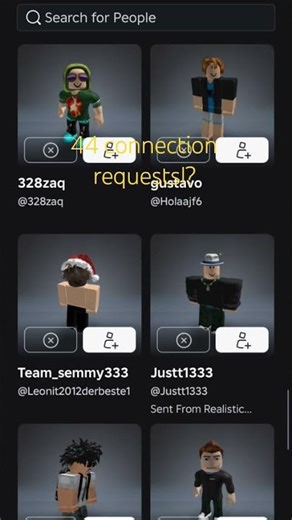 44 connection requests #roblox