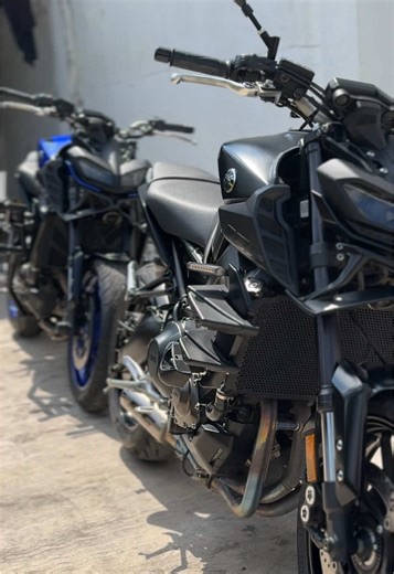 Exploring Blue and Black Motorcycles