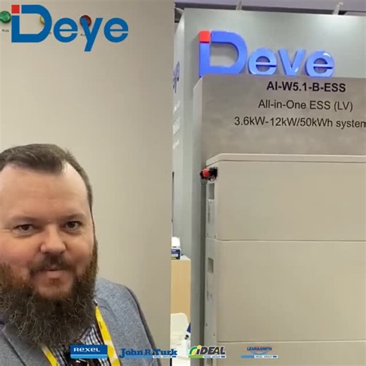 Rexel Australia on Instagram: "Rexel's renewables expert Michael Stedman gives the lowdown on the new stackable Deye inverter — and it’s a game changer ⚡️🔋. Instead of the old-style inverter separated from the battery stack, Deye’s sleek top-mount ESS combines inverter and battery into one neat unit. Available in single-phase and 3‑phase, it delivers up to 12 kW total in a fully stackable system — without losing any of the features installers love from Deye. Ready to simplify installs and scale
