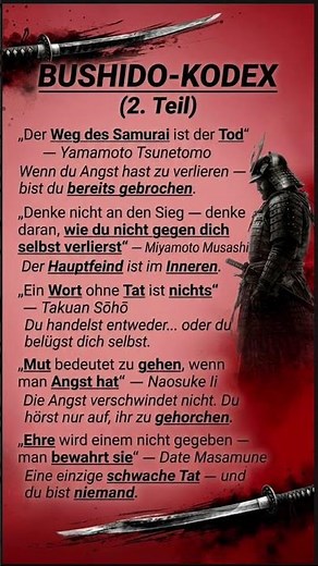BUSHIDO-KODEX (Teil 2): Die Weisheit der Samurai für wahre Stärke